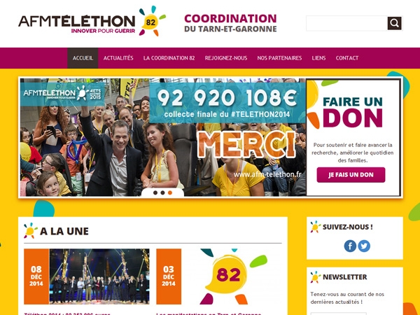 Site internet téléthon Montauban 82