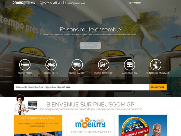 Pneusgom Guadeloupe - site internet