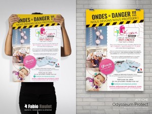 Flyer et affiche format A3, A4 et A5 pour la boutique en ligne Odysseum Protect