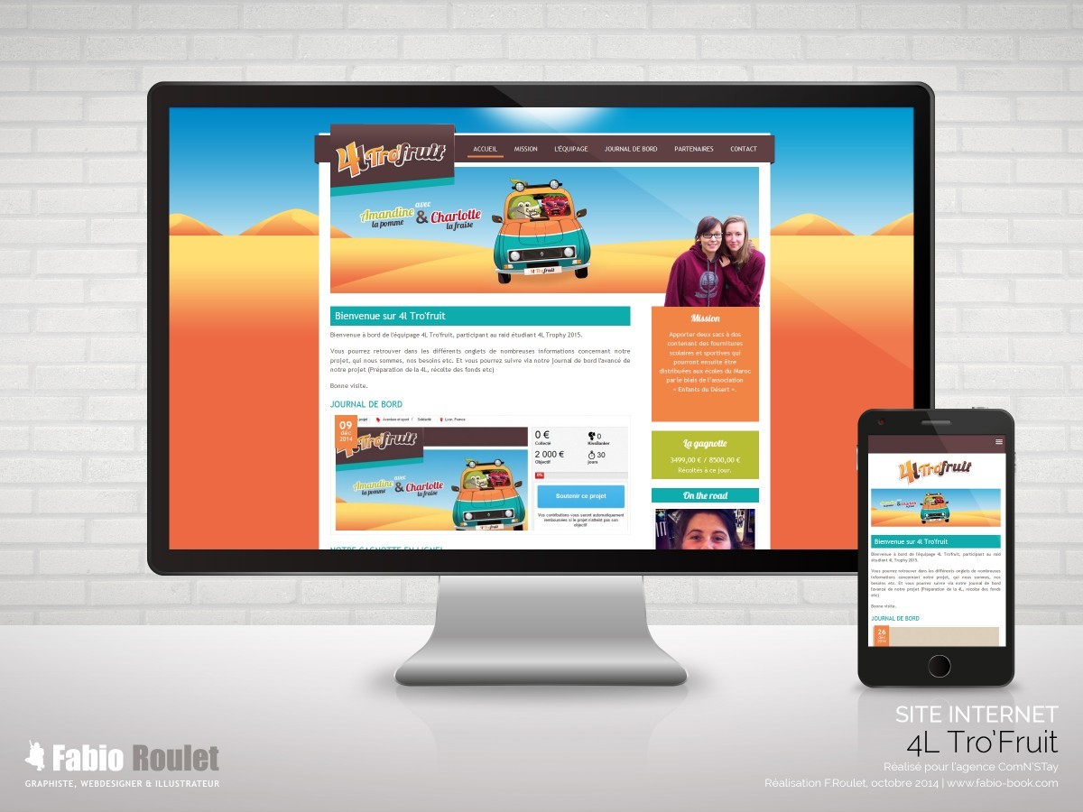 Site internet responsive pour l'équipage du 4l trophy
