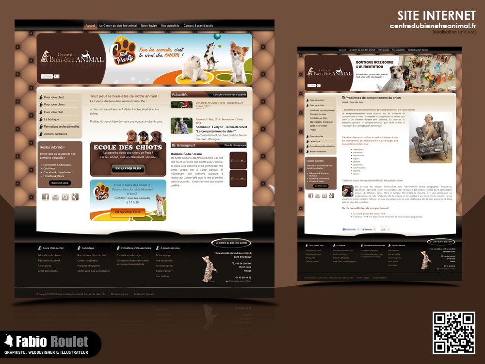 www.centredubinetreanimal.fr Création du site internet Drupal sur Paris, réalisation Upteam