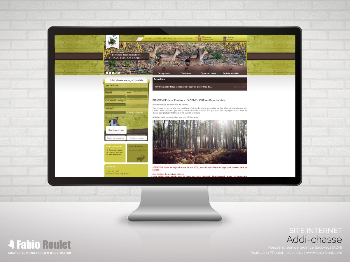 addi-chasse.fr Site internet e-commerce prestashop pour l'achat de permis de chasse