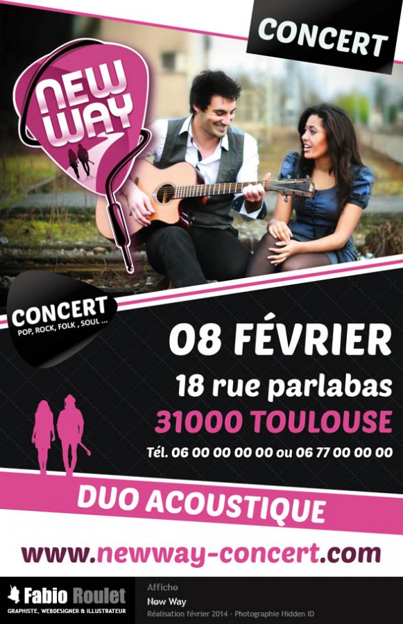 Création affiche toulouse pour le groupe New Way Affiche pour le groupe New Way à Toulouse