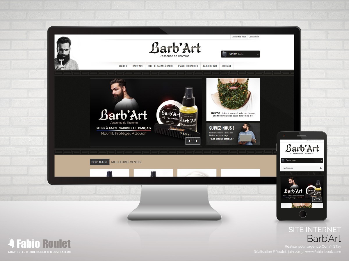 barb-art.fr Site internet e-commerce de la boutique de soins à barbe Barb'Art - Thème prestashop