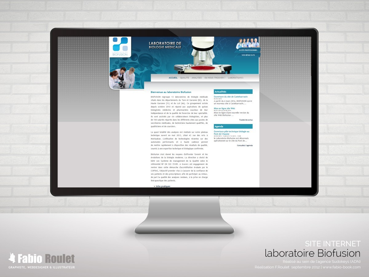 biofusion.fr Site internet drupal des laboratoires d'analyse du 82