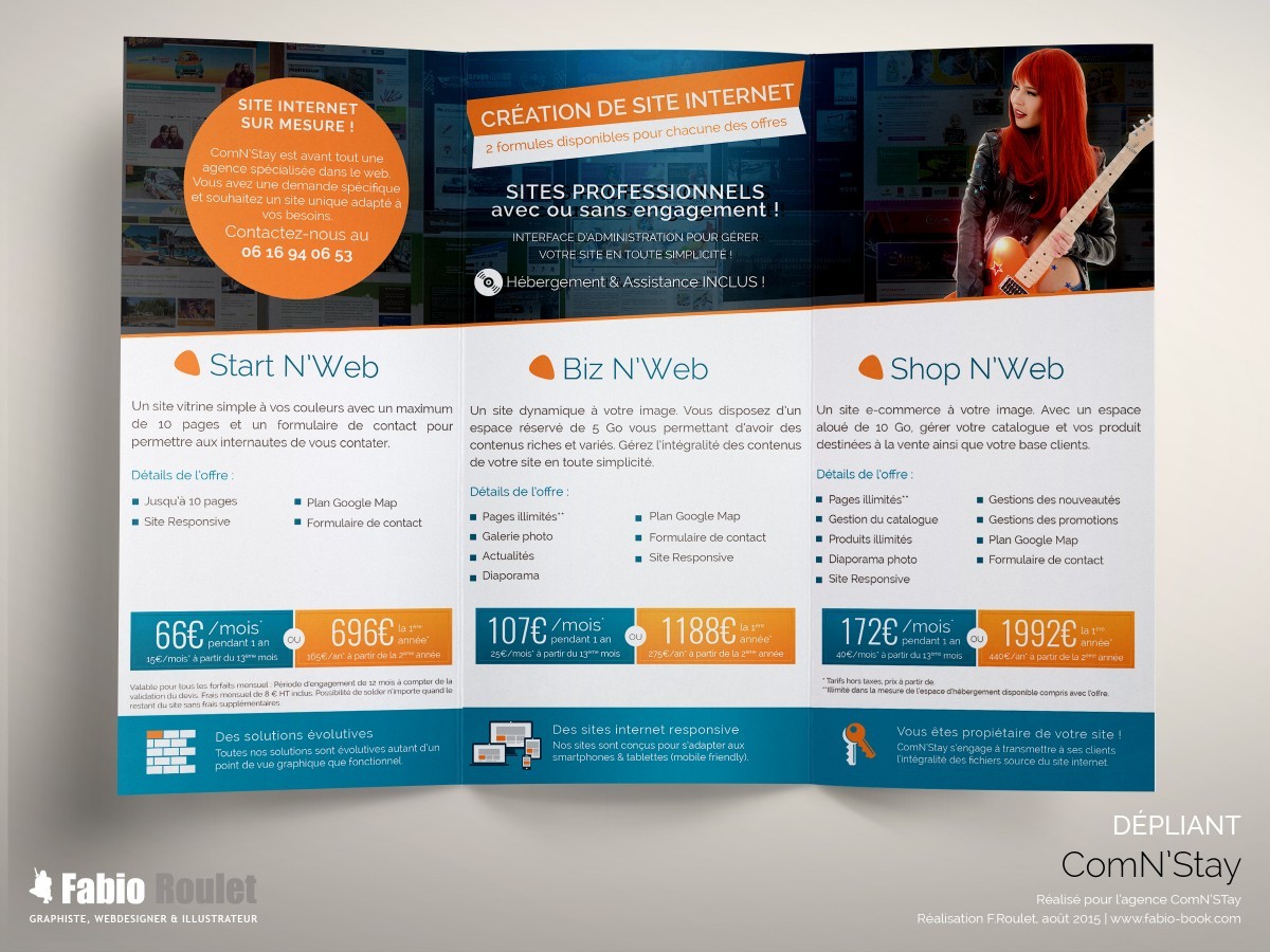 Dépliant : offres et tarifs des réalisations de sites internet Flyer