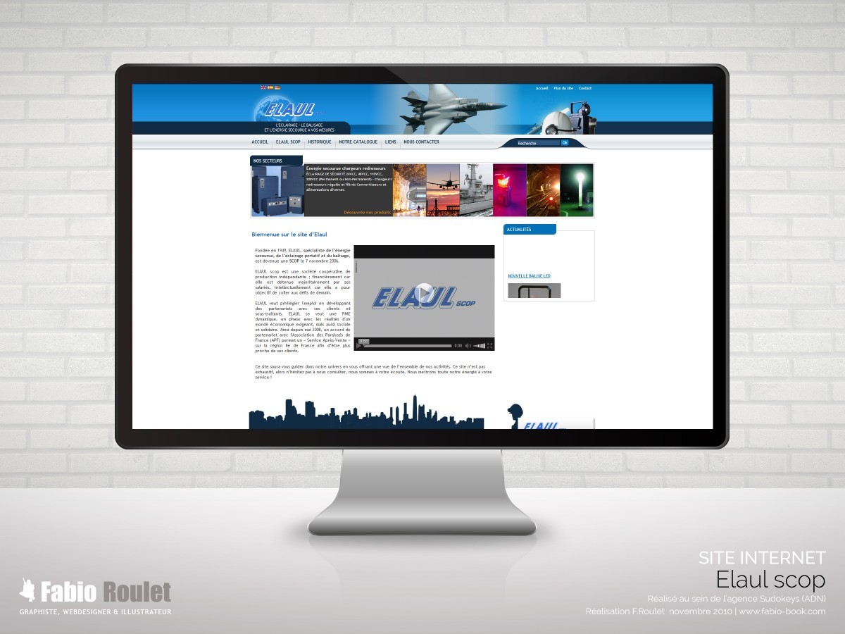elaul.fr Site internet vitrine d'Elaul à Montauban spécialiste du luminaires de sécurité