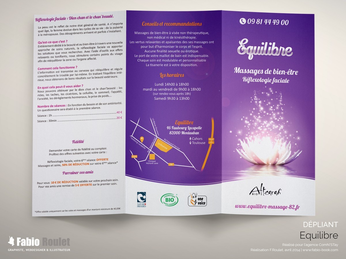 Dépliant : Carte soins avec les tarifs du salon Flyer