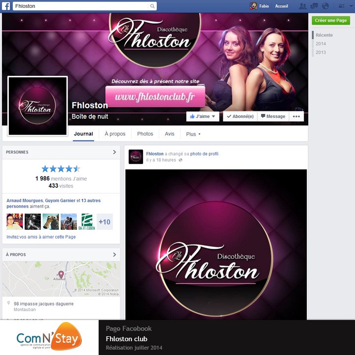 Personnalisation de la page fan de la discothèque Personnalisation de la page facebbok