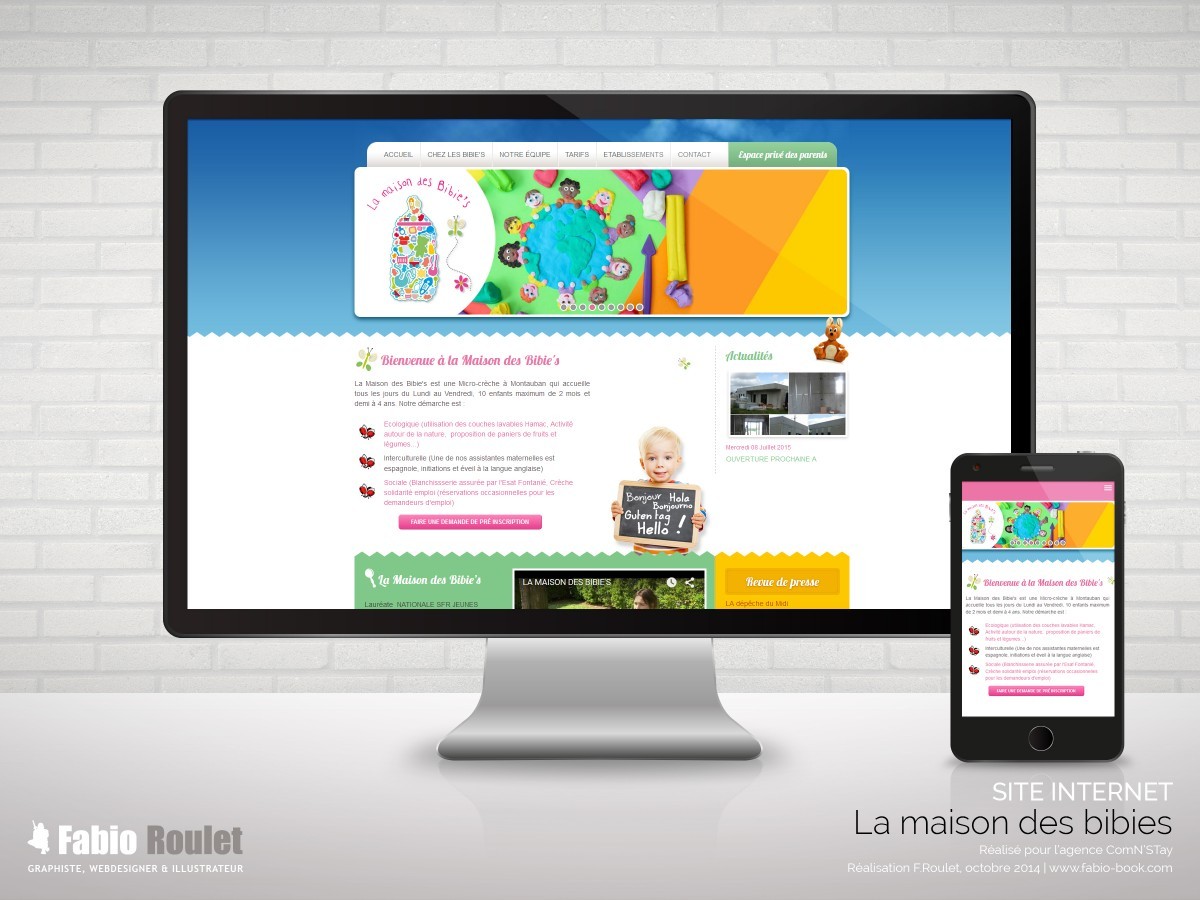 lamaisondesbibies.fr Site internet responsive sous drupal de la crèche à Montauban
