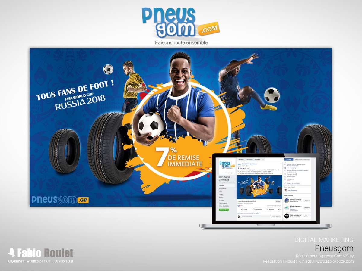 Campagne promo à l'occasion de la coupe du monde de foot 2018 Digital marketing : promo Facebook